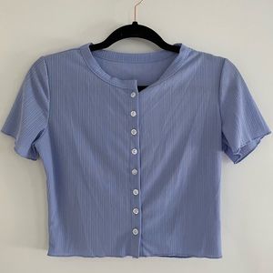 Button Up Crop Top Cardigan